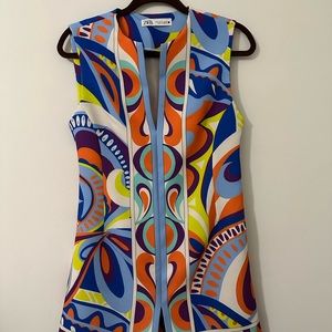 Zara multicolor printed mini dress size M